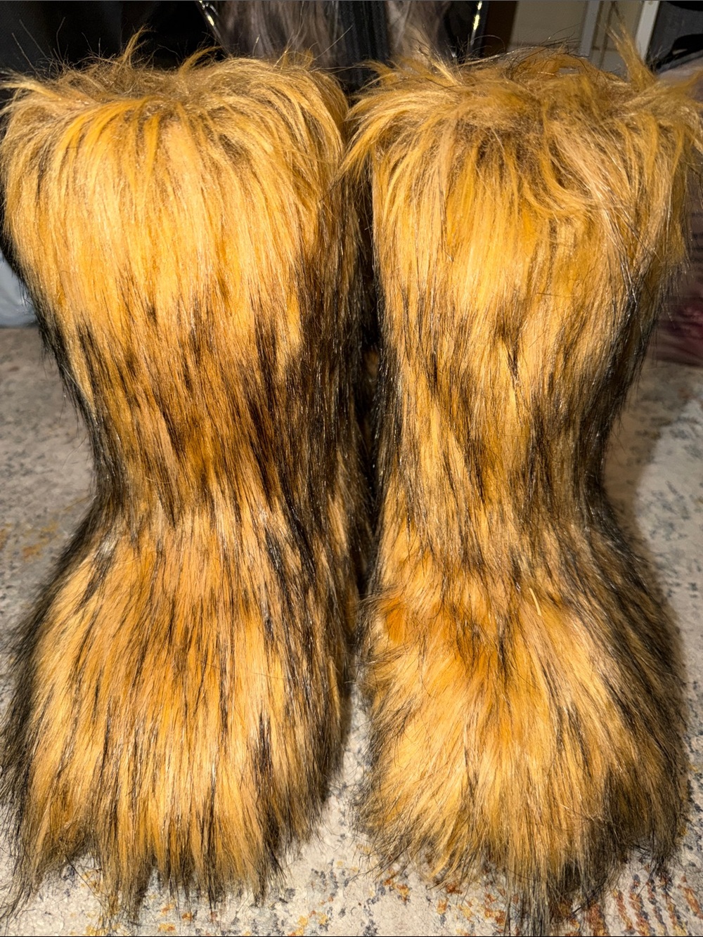 Golden Amber Faux Fur Boot Cuffs